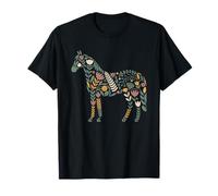 Silhouette de Cheval Floral Boho Botanique Art équestre T-Shirt