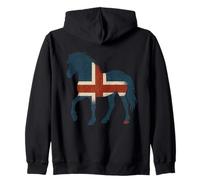Silhouette de cheval islandais drapeau islandais poney islandais Sweat à Capuche
