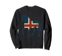Silhouette de cheval islandais drapeau islandais poney islandais Sweatshirt