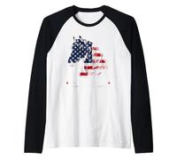 Silhouette de Cheval Staying WildFree USA Vintage Horse Western Manche Raglan