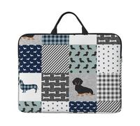 Silhouette de Chien de Compagnie Teckel Noir et feu,Housse pour Ordinateur Portable 14 Pouces, Sacoche pour Ordinateur Portable, Mallette avec poignée