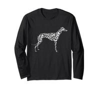 Silhouette de Chien Love Greyhound Mot Nuage propriétaire d'animal Manche Longue