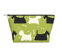 Silhouette de Chien Scottie Westie Tier, Trousse de Toilette Trousse de Maquillage Sac à cosmétiques Trousse de Toilette de Voyage Portable