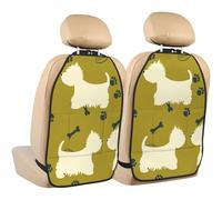Silhouette de Chien West Highland Animal West,Lot de 2 Tapis de Protection pour siège arrière de Voiture, Organisateur de siège arrière Durable