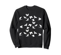 Silhouette de Corbeau Volant Oiseau Art Minimaliste Blanc Oiseau Nature Sweatshirt