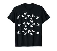 Silhouette de Corbeau Volant Oiseau Art Minimaliste Blanc Oiseau Nature T-Shirt
