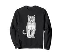Silhouette de Cougar Minimal Montagne Nature Art Sweatshirt