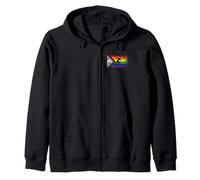 Silhouette de Coureur en Lambeaux avec Drapeau LGBTQ de Progress Pride Run Sweat à Capuche