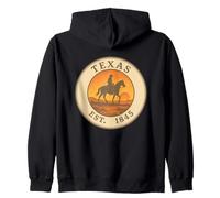 Silhouette de Cowboy au Coucher de Soleil du Texas Sweat à Capuche