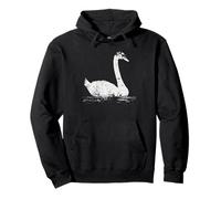 Silhouette de cygne vintage grunge en détresse pour les amoureux des oiseaux Sweat à Capuche