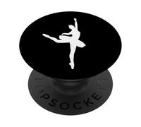 Silhouette de danse minimaliste ballerine PopSockets PopGrip Adhésif