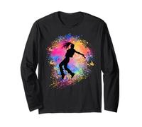 Silhouette de Danseuse Arc-en-Ciel pour Femme Manche Longue