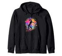 Silhouette de Danseuse Arc-en-Ciel pour Femme Sweat à Capuche