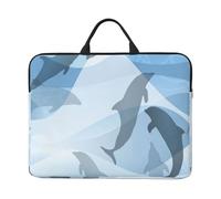Silhouette de Dauphin,Housse pour Ordinateur Portable 14 Pouces, Sacoche pour Ordinateur Portable, Mallette avec poignée
