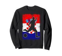 Silhouette de Drapeau croate fierté de la Croatie Amoureux du Sport Sweatshirt