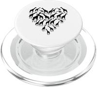 Silhouette de Famille Girafe cœur Animal Faune PopSockets PopGrip pour MagSafe