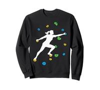 Silhouette de Fille d'escalade Murale Boulder Bouldering Sweatshirt