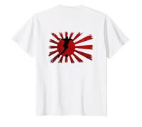 Silhouette De Football Soleil Levant Drapeau Japon T-Shirt, Enfant, Blanc, 10 Ans