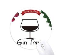 silhouette de gin tonic cocktail tapis de souris en caoutchouc de sapin de noël