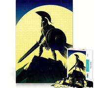 Silhouette de Guerrier Spartiate, Puzzle de 1000 pièces pour Adolescents, défi cérébral, activité à la Maison, découpe Nette, Cadeau touchant 50x75cm