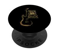 Silhouette de Guitare Rock n Roll Chick PopSockets PopGrip Adhésif