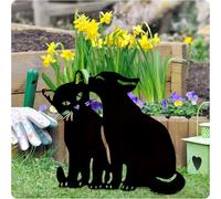 Silhouette de jardin en métal pour chat et chien - Décoration d'extérieur pour pelouse et parterre de fleurs