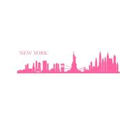 silhouette de la skyline de New York Stickers muraux 45x193.1cm Fourni avec un kit de film de transfert Rose