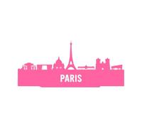 silhouette de la skyline de Paris Stickers muraux 48x109.1cm Modification et ajout d'informations possibles Rose