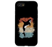Silhouette de l'orque Tueur de Baleines Retro Coque pour iPhone SE (2020) / 7/8