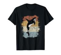 Silhouette de l'orque Tueur de Baleines Retro T-Shirt