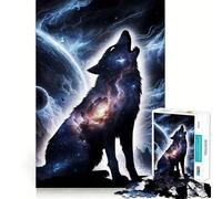 Silhouette de Loup Hurlant,Puzzle de 1000 pièces pour Adolescents,Stimulation Cognitive,Assemblage Solide,Aucune pièce détachée,Passe-Temps captivant (38x52cm)
