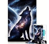 Silhouette de Loup Hurlant Puzzle de 1000 pièces pour Adultes Jeu de Concentration mentale Découpe de Haute précision Activité Manuelle à Partager en Famille ou Entre Amis (38x26cm)
