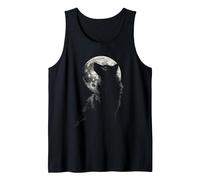 Silhouette de Loup, Pleine Lune, Nature Mystique Débardeur, Homme, Noir, XL