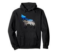 Silhouette de Loup pour Amoureux des Animaux Sweat à Capuche