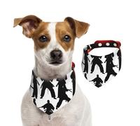 Silhouette de Martial Imprimé Noël Écharpe pour animal domestique Coton Doux Confortable Élégant Pour Chien Chat Cadeau Hiver