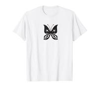 Silhouette de Papillon bohème Minimaliste T-Shirt Graphique avec Valeur, Homme, Blanc, S
