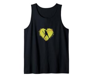 Silhouette de pâte de Softball en Forme de cœur Débardeur