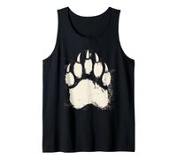 Silhouette de Patte d'ours Blanche imprimée Animal de la forêt fantôme touchant Débardeur