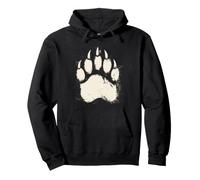 Silhouette de Patte d'ours Blanche imprimée Animal de la forêt fantôme touchant Sweat à Capuche