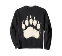 Silhouette de Patte d'ours Blanche imprimée Animal de la forêt fantôme touchant Sweatshirt
