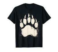 Silhouette de Patte d'ours Blanche imprimée Animal de la forêt fantôme touchant T-Shirt