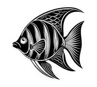 silhouette de poisson ange Stickers gravés 42x42.3cm Stickers pour vitres Noir