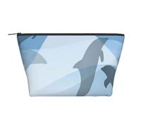 Silhouette de Poisson Dauphin, Trousse de Toilette Trousse de Maquillage Sac à cosmétiques Trousse de Toilette de Voyage Portable