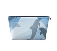 Silhouette de Poisson Dauphin, Trousse de Toilette Trousse de Maquillage Sac à cosmétiques Trousse de Toilette de Voyage Portable
