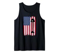 Silhouette de Poisson Mort Drapeau américain USA Patriotique Débardeur