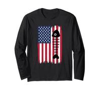 Silhouette de Poisson Mort Drapeau américain USA Patriotique Manche Longue