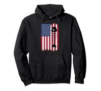 Silhouette de Poisson Mort Drapeau américain USA Patriotique Sweat à Capuche