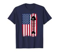 Silhouette de Poisson Mort Drapeau américain USA Patriotique T-Shirt