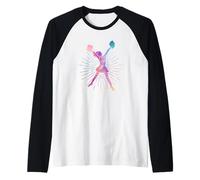 Silhouette de Pom-Pom Girl drôle Cheerleader Squad Team Cheer Manche Raglan