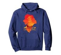 Silhouette de profil Disney Le Roi Lion Simba Sweat à Capuche, Unisexe pour adultes, Bleu Marine, XXL